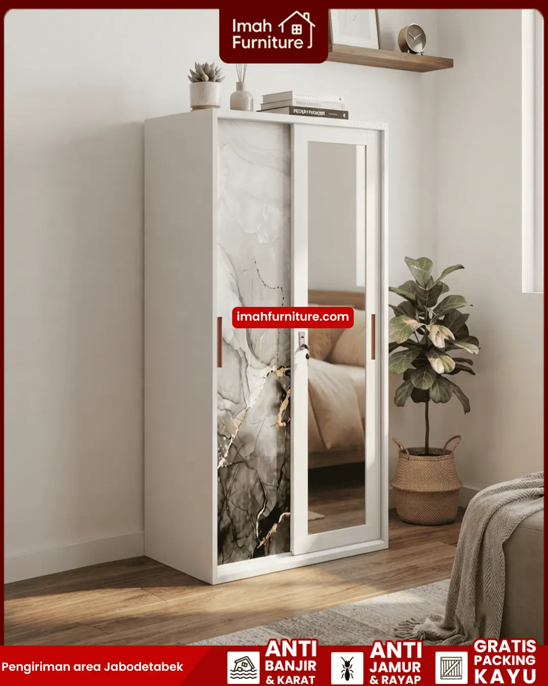 Promo lemari pakaian besi harga pabrik gratis ongkir dan bayar di tempat COD dari Imah Furniture! Untuk pemesanan, klaim promo gratis ongkir, atau konsultasi produk, Anda dapat menghubungi tim sales resmi kami! :Sales Linda: 0856-07770-785 Sales Feby: 0856-0777-1878 Sales Caca: 085-88-222-7051