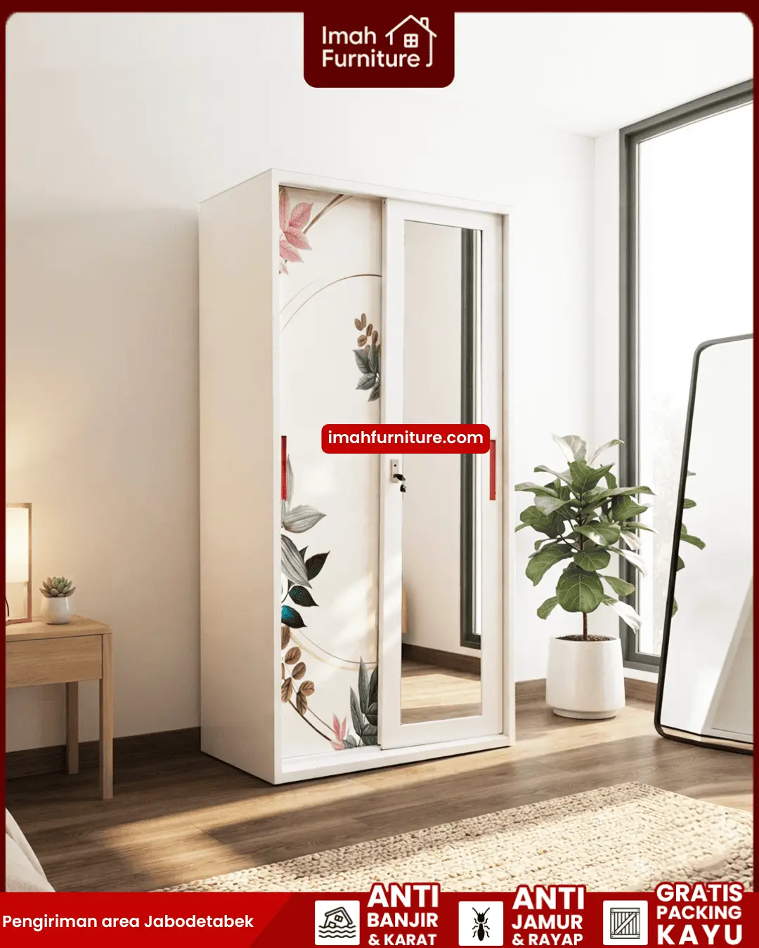 Promo lemari pakaian besi harga pabrik gratis ongkir dan bayar di tempat COD dari Imah Furniture! Untuk pemesanan, klaim promo gratis ongkir, atau konsultasi produk, Anda dapat menghubungi tim sales resmi kami! :Sales Linda: 0856-07770-785 Sales Feby: 0856-0777-1878 Sales Caca: 085-88-222-7051