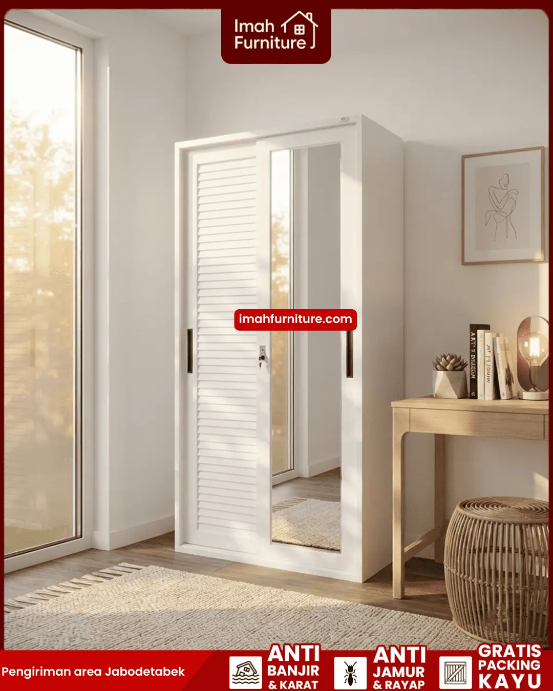 Promo lemari pakaian besi harga pabrik gratis ongkir dan bayar di tempat COD dari Imah Furniture! Untuk pemesanan, klaim promo gratis ongkir, atau konsultasi produk, Anda dapat menghubungi tim sales resmi kami! :Sales Linda: 0856-07770-785 Sales Feby: 0856-0777-1878 Sales Caca: 085-88-222-7051