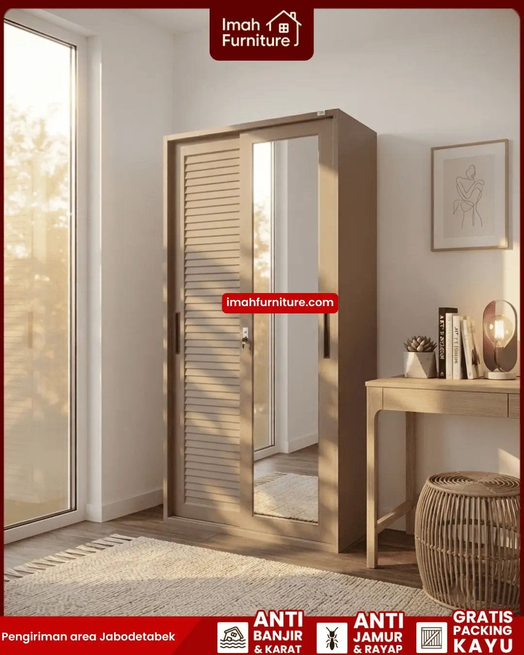 Promo lemari pakaian besi harga pabrik gratis ongkir dan bayar di tempat COD dari Imah Furniture! Untuk pemesanan, klaim promo gratis ongkir, atau konsultasi produk, Anda dapat menghubungi tim sales resmi kami! :Sales Linda: 0856-07770-785 Sales Feby: 0856-0777-1878 Sales Caca: 085-88-222-7051