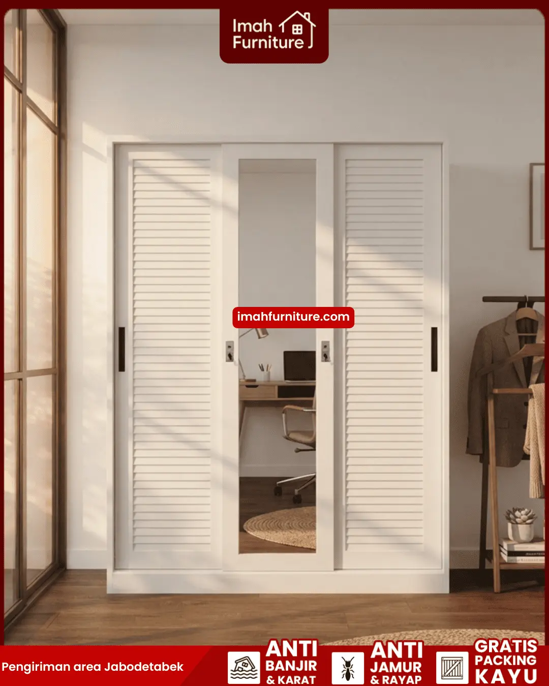 Promo lemari pakaian besi harga pabrik gratis ongkir dan bayar di tempat COD dari Imah Furniture! Untuk pemesanan, klaim promo gratis ongkir, atau konsultasi produk, Anda dapat menghubungi tim sales resmi kami! :Sales Linda: 0856-07770-785 Sales Feby: 0856-0777-1878 Sales Caca: 085-88-222-7051