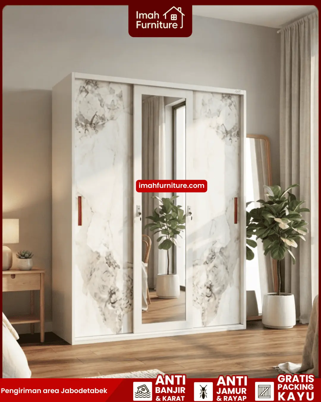 Promo lemari pakaian besi harga pabrik gratis ongkir dan bayar di tempat COD dari Imah Furniture! Untuk pemesanan, klaim promo gratis ongkir, atau konsultasi produk, Anda dapat menghubungi tim sales resmi kami! :Sales Linda: 0856-07770-785 Sales Feby: 0856-0777-1878 Sales Caca: 085-88-222-7051