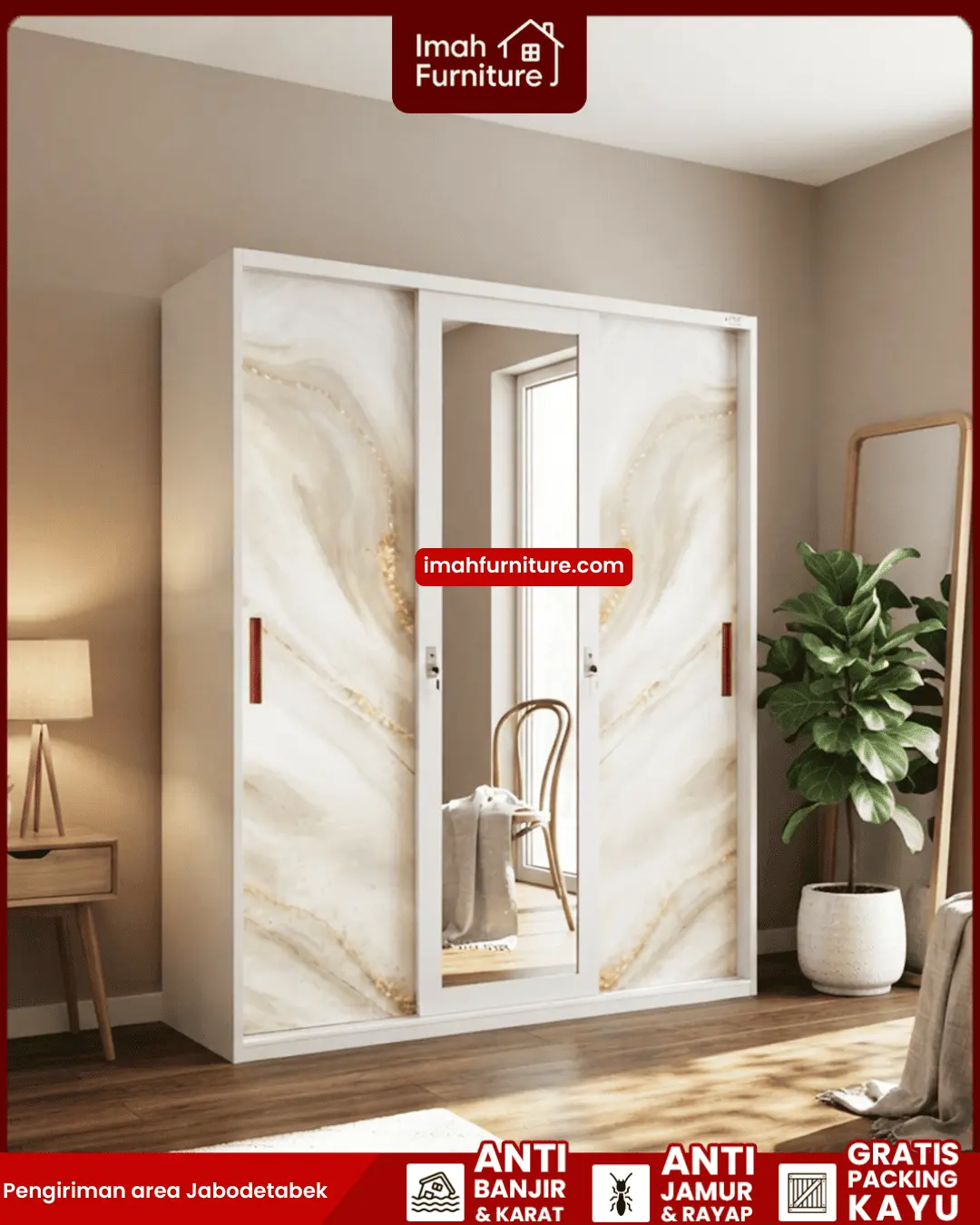 Promo lemari pakaian besi harga pabrik gratis ongkir dan bayar di tempat COD dari Imah Furniture! Untuk pemesanan, klaim promo gratis ongkir, atau konsultasi produk, Anda dapat menghubungi tim sales resmi kami! :Sales Linda: 0856-07770-785 Sales Feby: 0856-0777-1878 Sales Caca: 085-88-222-7051