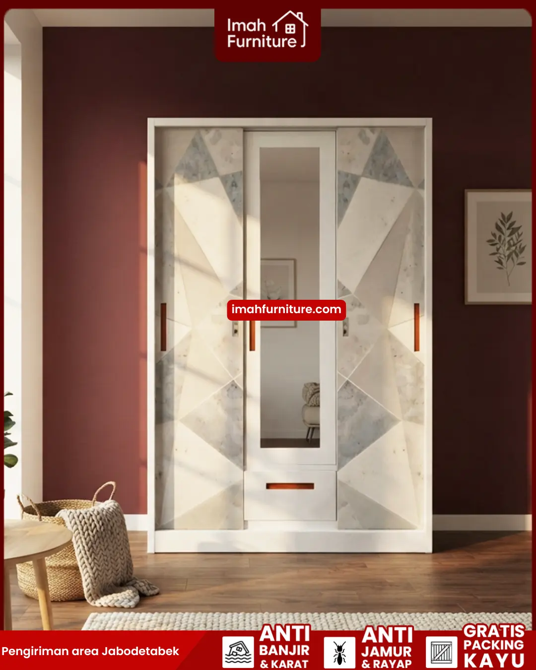 Promo lemari pakaian besi harga pabrik gratis ongkir dan bayar di tempat COD dari Imah Furniture! Untuk pemesanan, klaim promo gratis ongkir, atau konsultasi produk, Anda dapat menghubungi tim sales resmi kami! :Sales Linda: 0856-07770-785 Sales Feby: 0856-0777-1878 Sales Caca: 085-88-222-7051